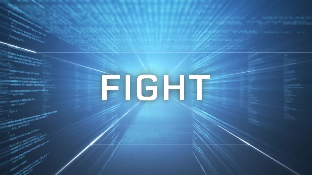 통계와 그래프 위에 싸움 텍스트의 애니메이션