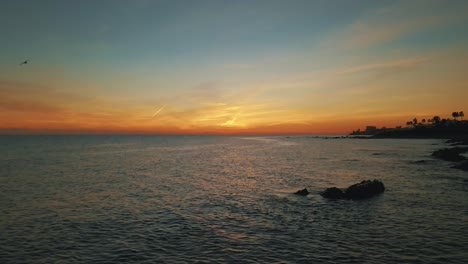 Aerial-view-of-golden-sunset