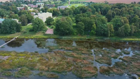 Aerial-Shot-City-Mezotne,-Latvia-Republic