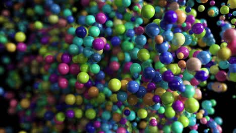 abstract background with moving colorful multi-colored spheres