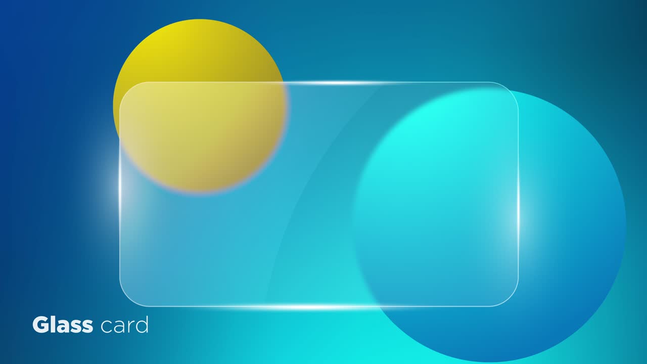 4k 영상으로 파란색 배경에 유리 신용 카드