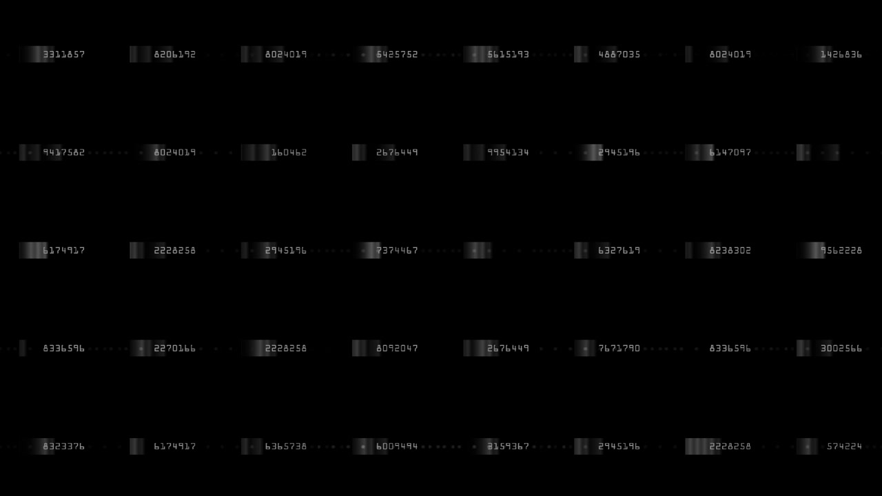 Abstract Digital Data Grid with Changing Numbers