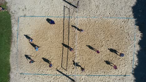 juego de voleibol de playa vista aérea