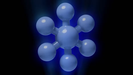 holograma de modelo de molécula de una rotación.