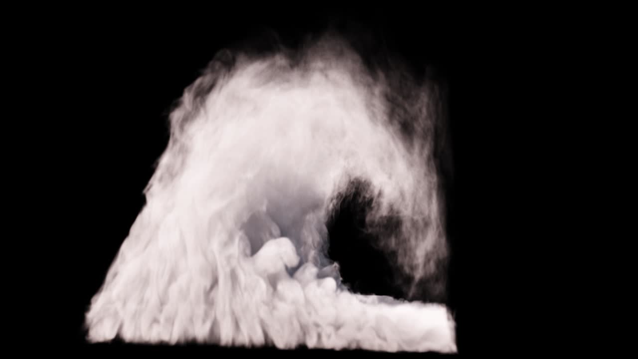 구름의 연기가 회전하는 3d 렌더링