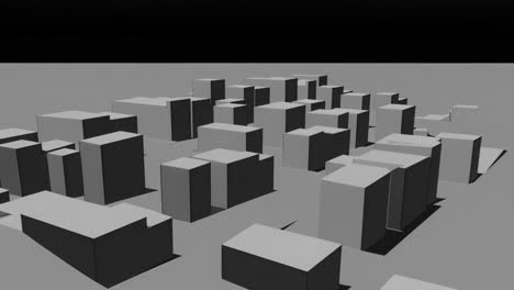 abstract 3d rendered cityscape of grey blocks