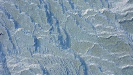 detail of travertine terraces of pamukkale