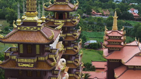 a cinematic shot of a buddhist temple