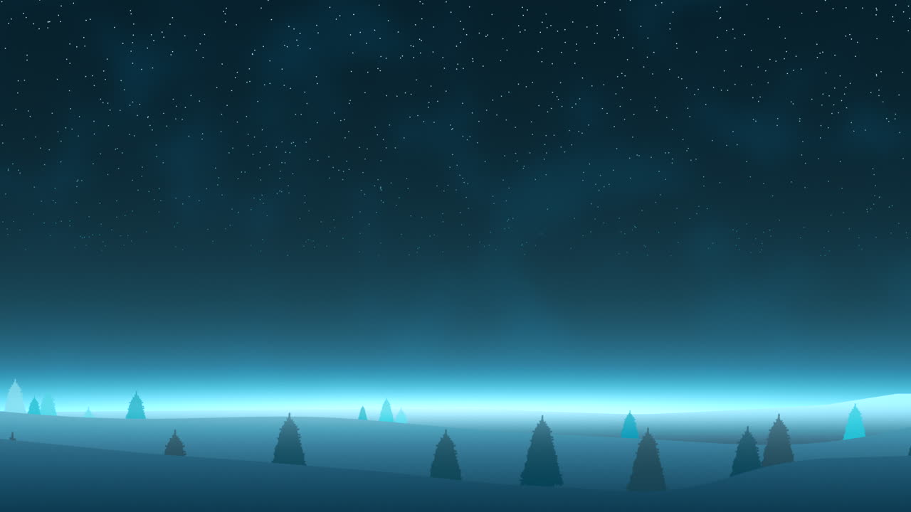 Tranquil Winter Wonderland Under A Starry Sky With Aurora Northern Lights