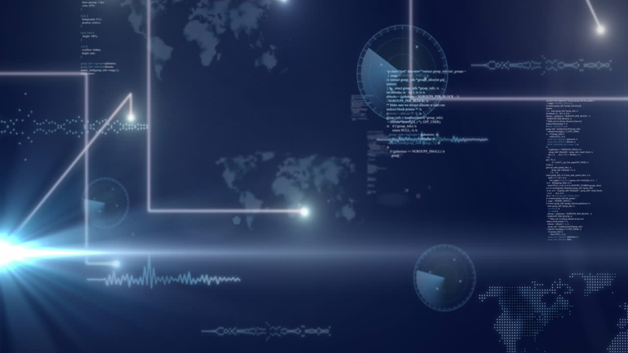 Animation of data processing and network of connections
