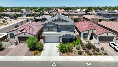 stucco house in new housing development in southwest usa