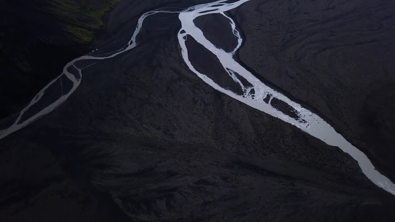 Icelandic lava fields aerial by drone