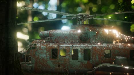 old rusted military helicopter