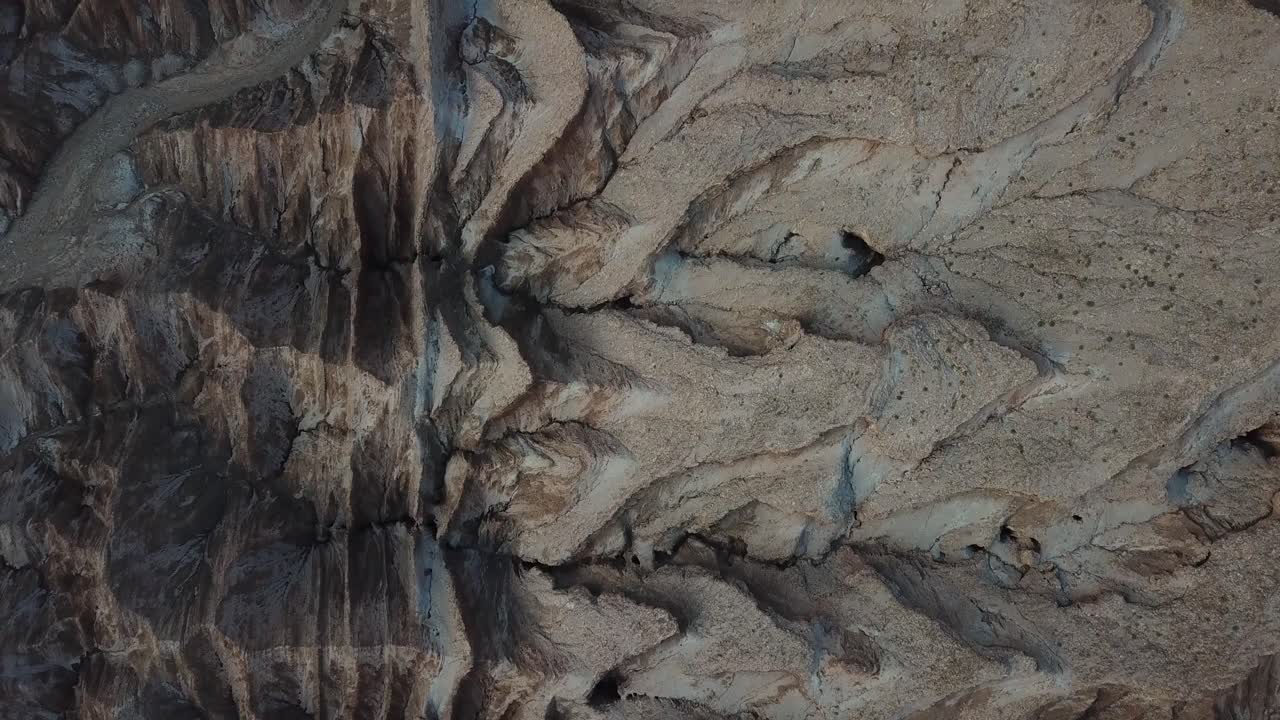 Moon Landscape on Planet Earth, Top Down Aerial View of Rocky Hills in Atacama Desert, Chile