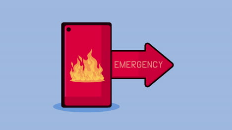 city emergency service with smartphone animation