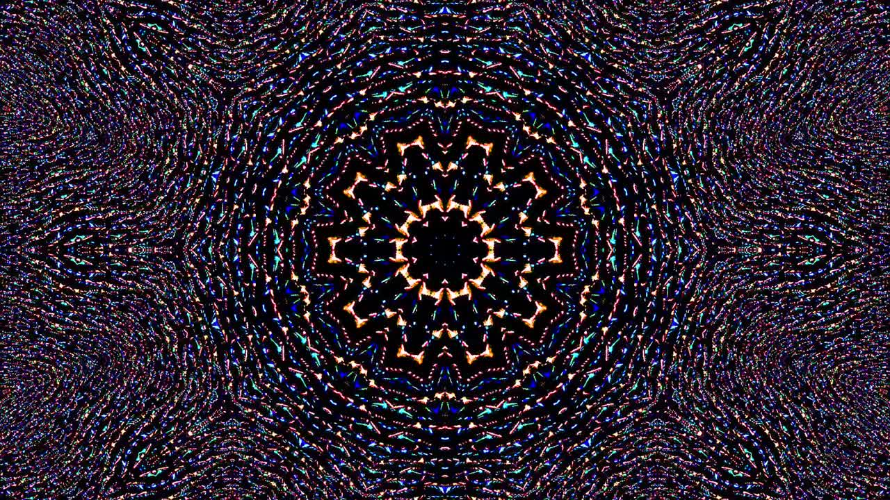 luz abstracta brillante que gobierna el color completo, caleidoscopio, fondo negro