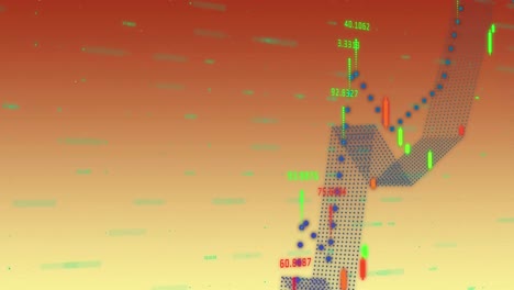 Animation-Der-Datenverarbeitung-Auf-Orangefarbenem-Hintergrund