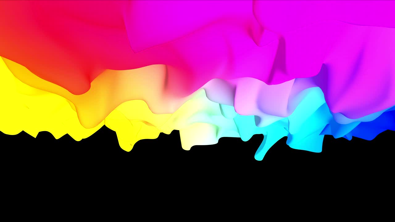 다채로운 직물의 흔들림, 추상적인 3d 애니메이션, 무 루프