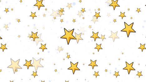 Animation-of-stars-falling-over-white-background
