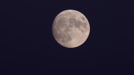 Primer-Plano-De-Una-Superluna-De-Cosecha-Sobre-Un-Cielo-Oscuro