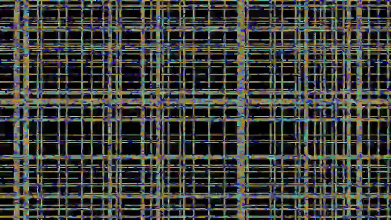 Abstract Digital Grid Pattern with Glitch Effect