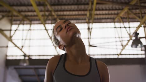 Mixed-race-woman-preparing-for-a-fight