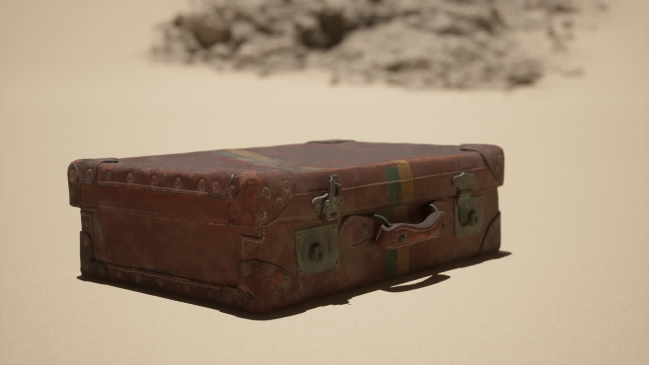 maleta vintage en el desierto
