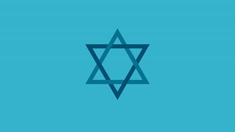 star of david flat design animation icon