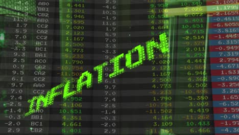 animación del procesamiento de datos sobre el texto de inflación