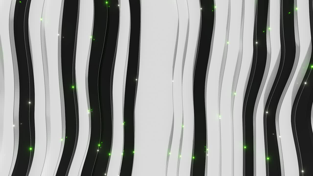 fondo abstracto de una superficie ondulada escalonada. pasos blancos y negros. fondo abstracto para presentación de negocios. fibra óptica transmitiendo señales sobre la superficie. animación 3d de bucle sin costuras