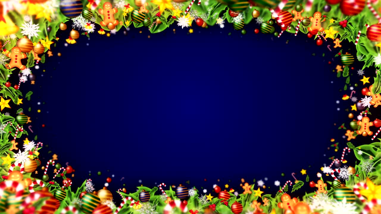 Weihnachtsdeko-Partikel, blauer Hintergrund, Loop