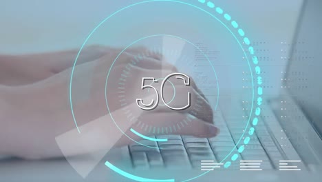 5g escrito en el medio de un círculo futurista
