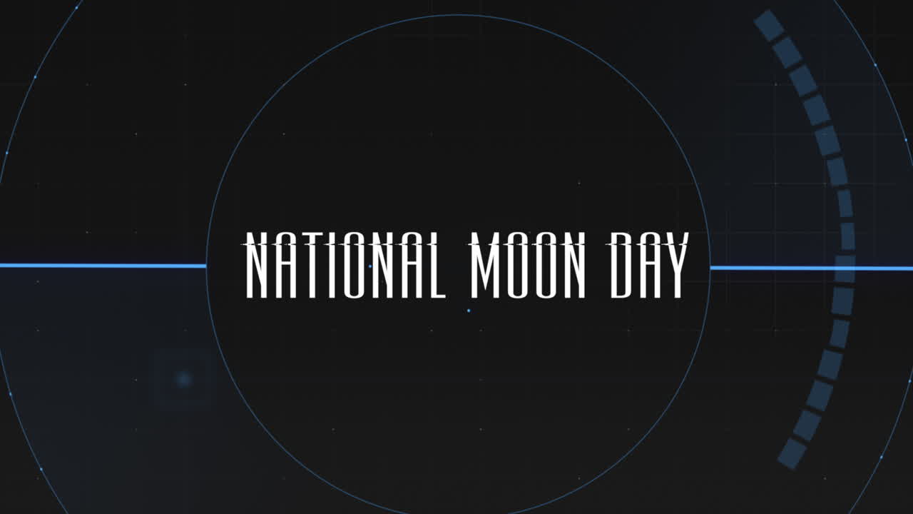 hud 및 기하학적 요소와 함께 컴퓨터 화면에서 국가 달의 날