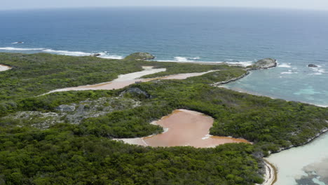 tropical island coastline of cayo icacos in puerto rico - aerial