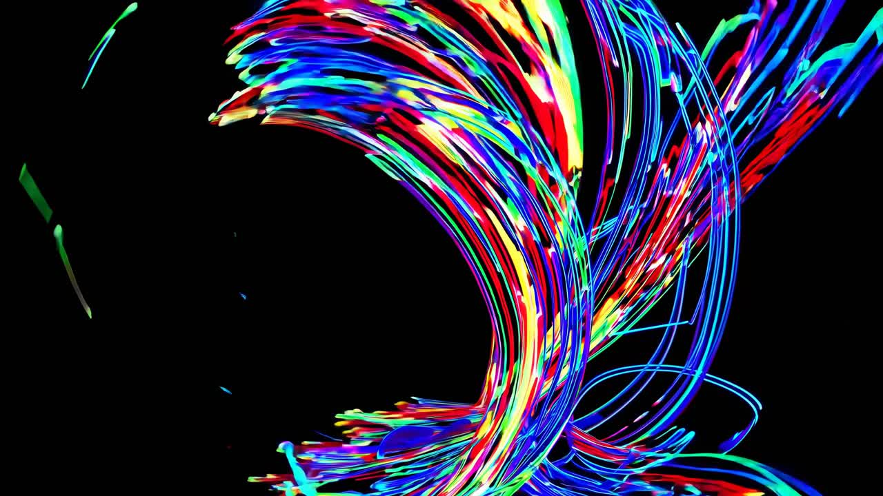 Abstract Colorful Spiral Lines