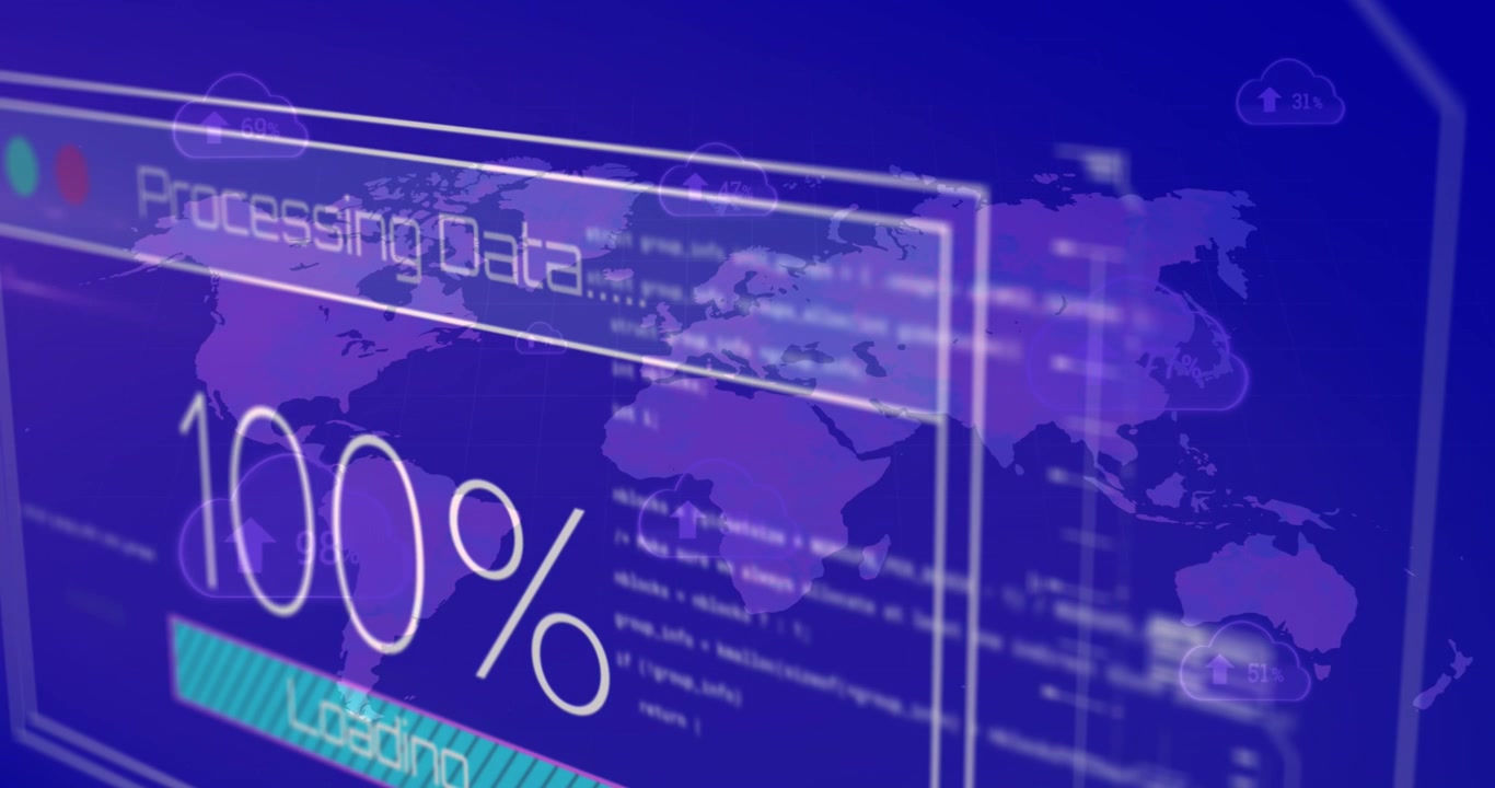 Digital Data Processing Interface with Global Map Background
