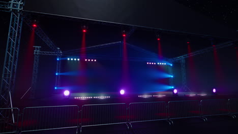 empty stage with colorful lighting