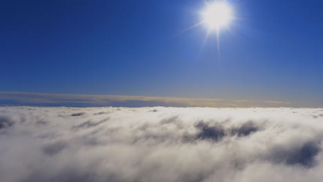 time lapse beautiful blue sky with clouds background. timelapse of white clouds with blue sky. flight through the moving cloudscape. texture of clouds. panoramic view. clouds in motion