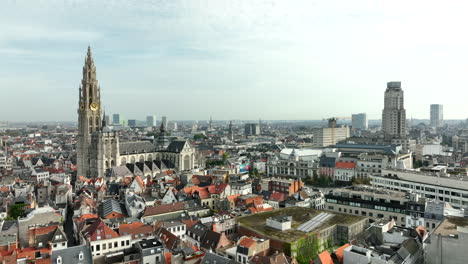 Aerial-cityscape-of-Antwerp,-Belgium