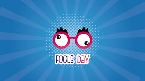 happy fools day card with crazy eyeglasses