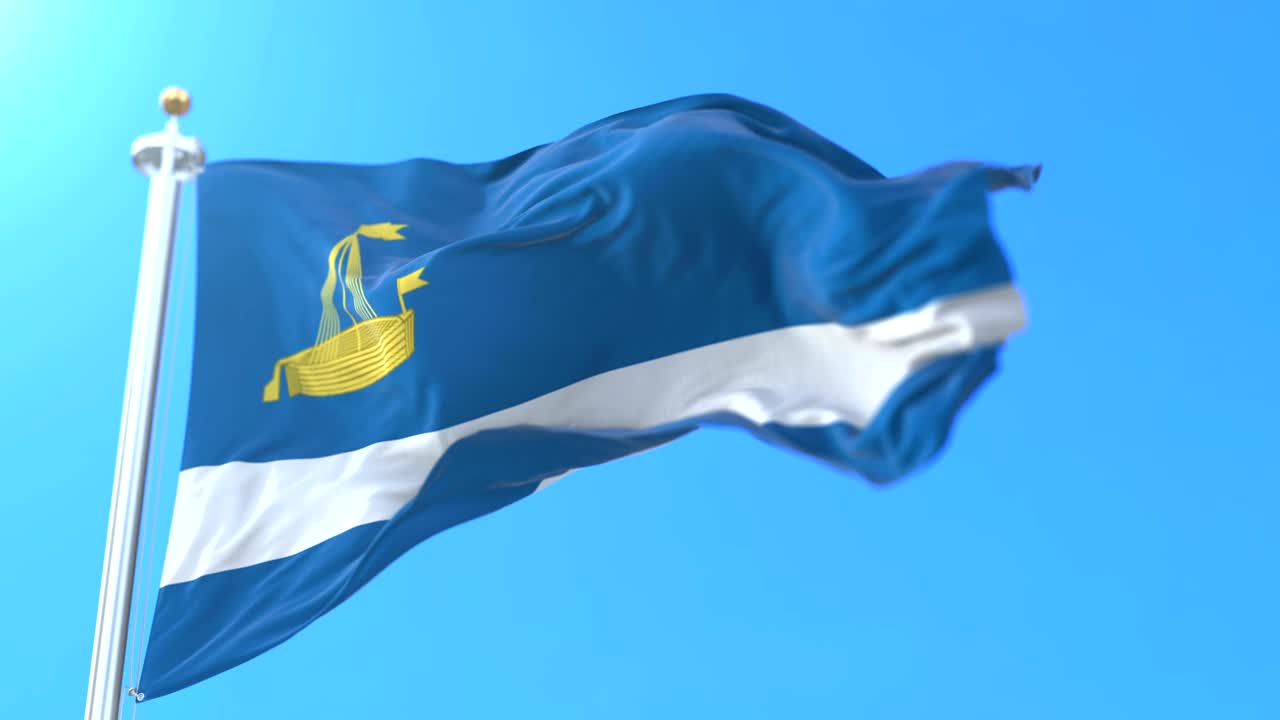 러시아의 도시이자 행정 중심지인 멘의 국기.