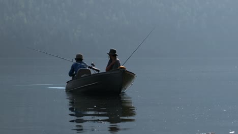 two fishermen fishing in the river 4k