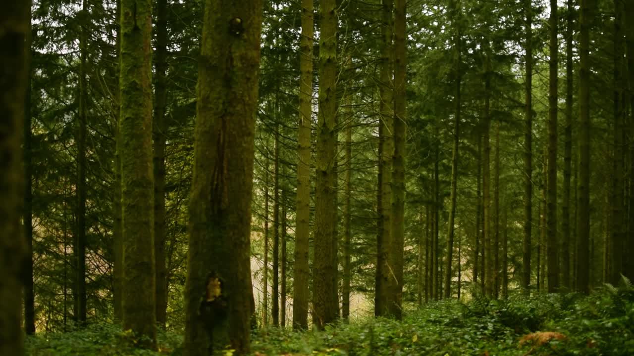 Ripresa fluida e stabilizzata che rivela il bosco