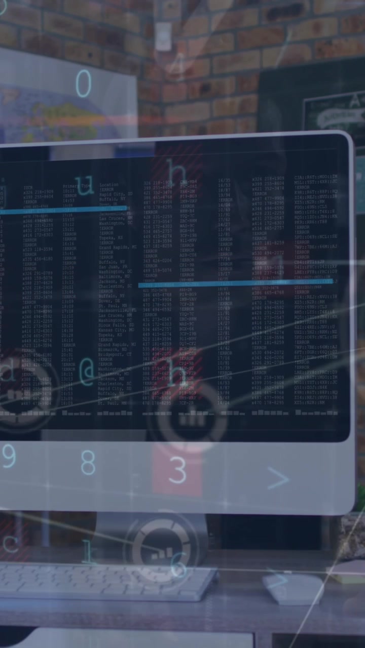 A digital interface and a network of connections being animated over a hacker's computer screen