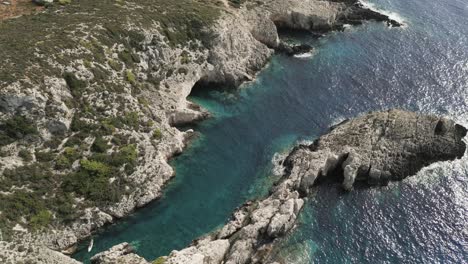 aerial shot of zakynthos island, greece with beautiful blue water