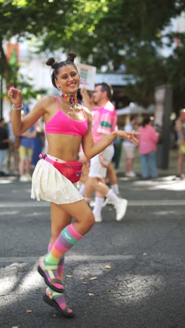 woman at pride parade