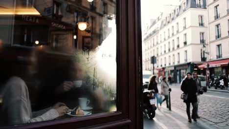 parisian cafe scene on a winter day