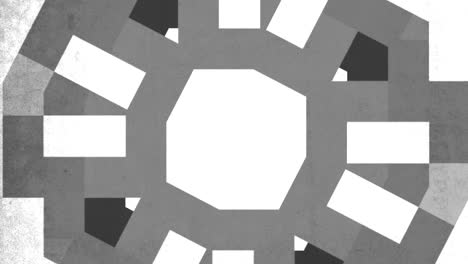 patrón geométrico dinámico en formación circular contraste gris y blanco en diseño energético