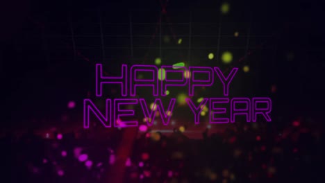 Animation-of-stage-over-happy-new-year-text