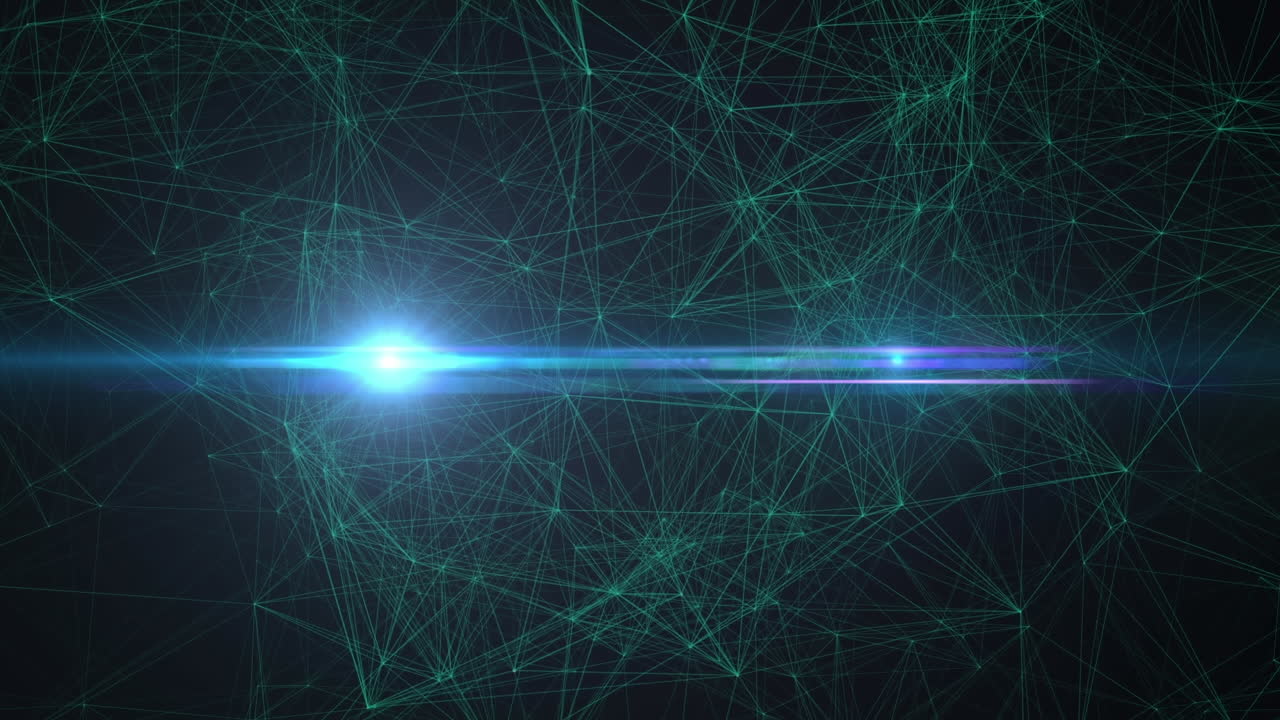 Animation of network of connections and data processing